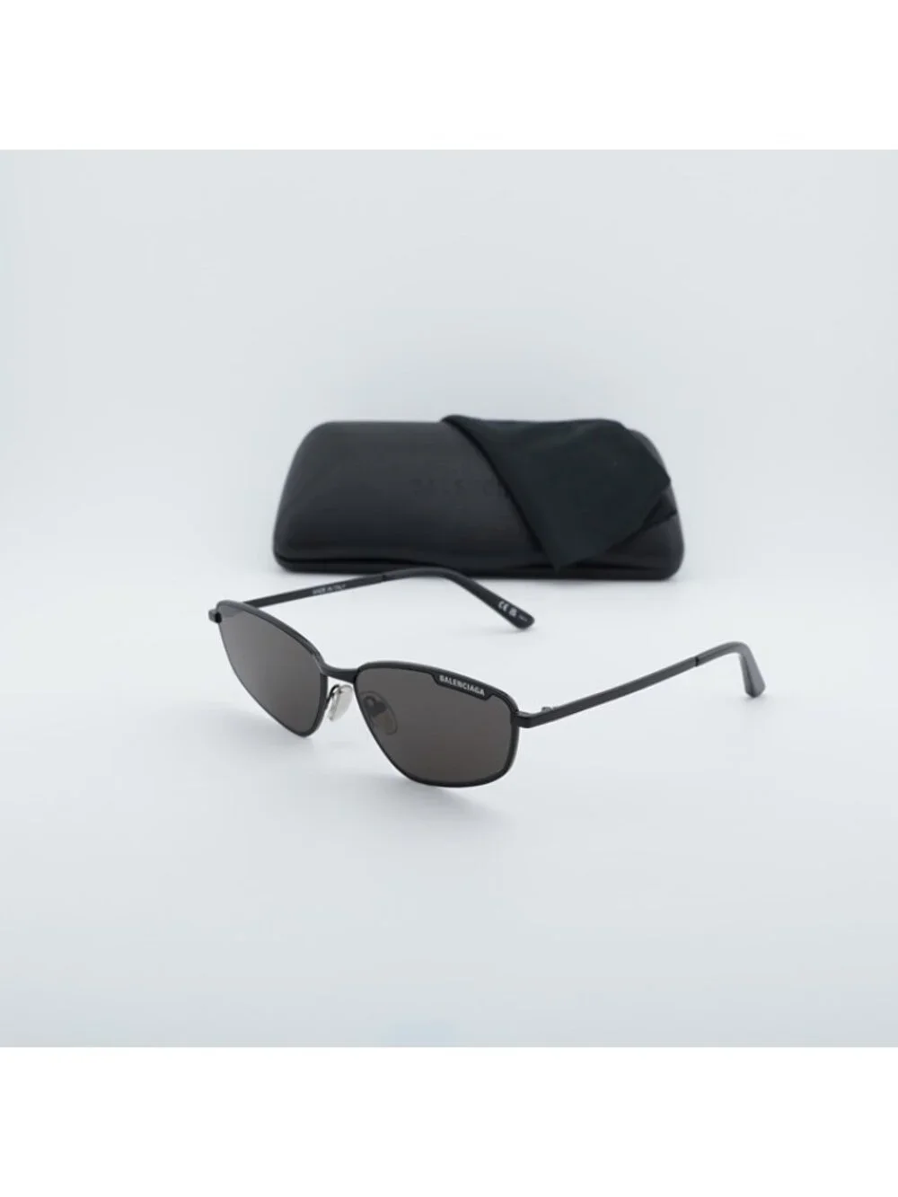 Balenciaga BB0277S 001 Unisex Sunglasses Black Rectangle Frame, Grey Lenses